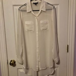 White sheer button up